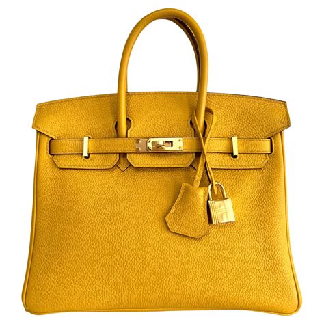 HERMES Togo Birkin 25 Jaune Ambre 